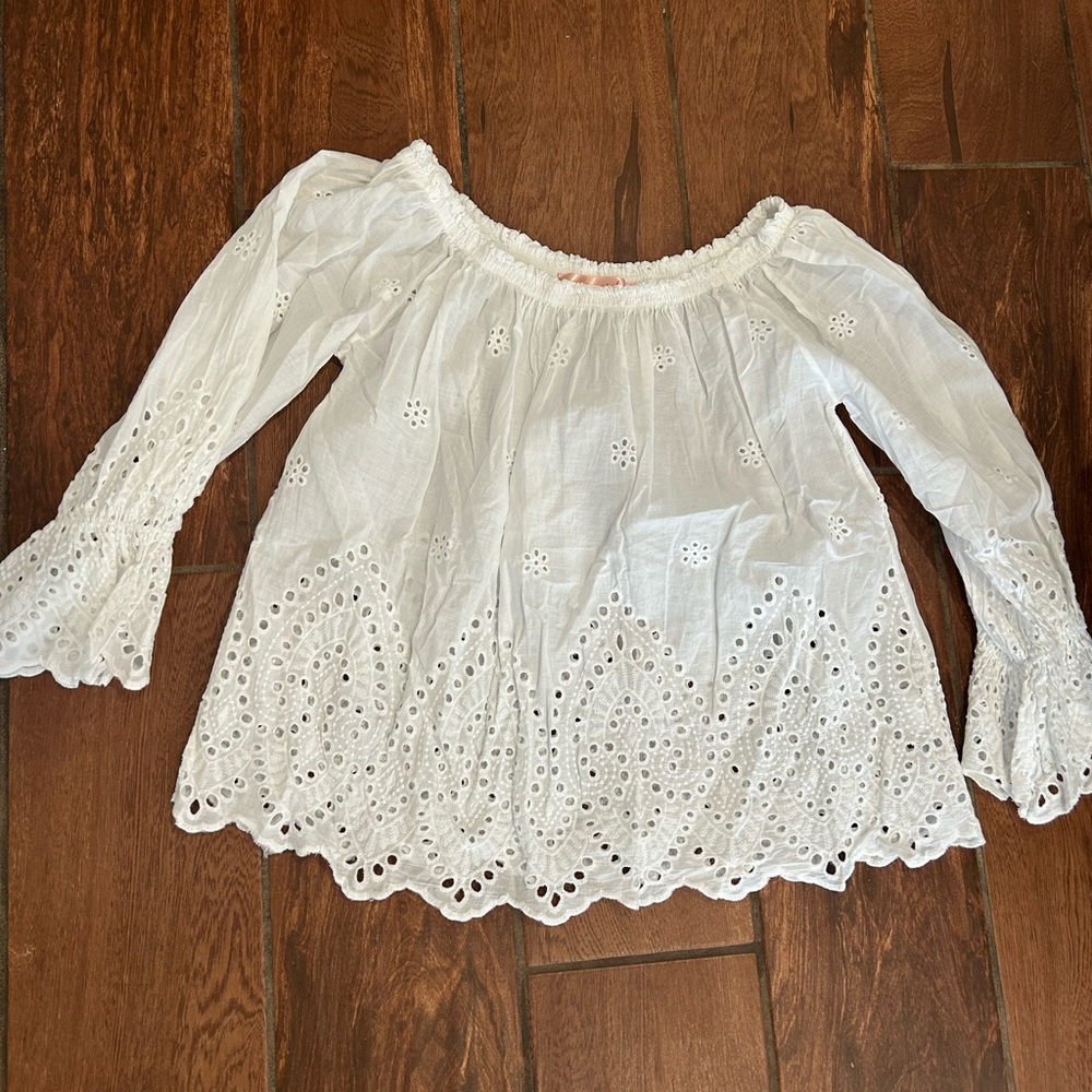 Scandal size S made in Italy cotton white eyelet blouse